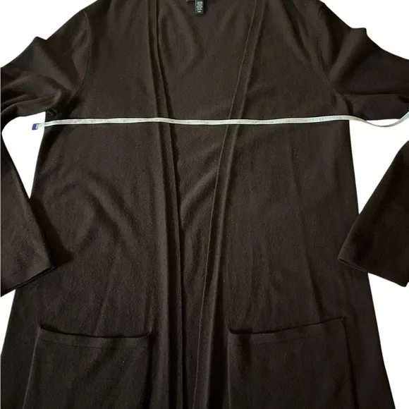 EILEEN FISHER LONG PLUM OPEN SWEATER DUSTER SIZE SMALL - Picture 7 of 8